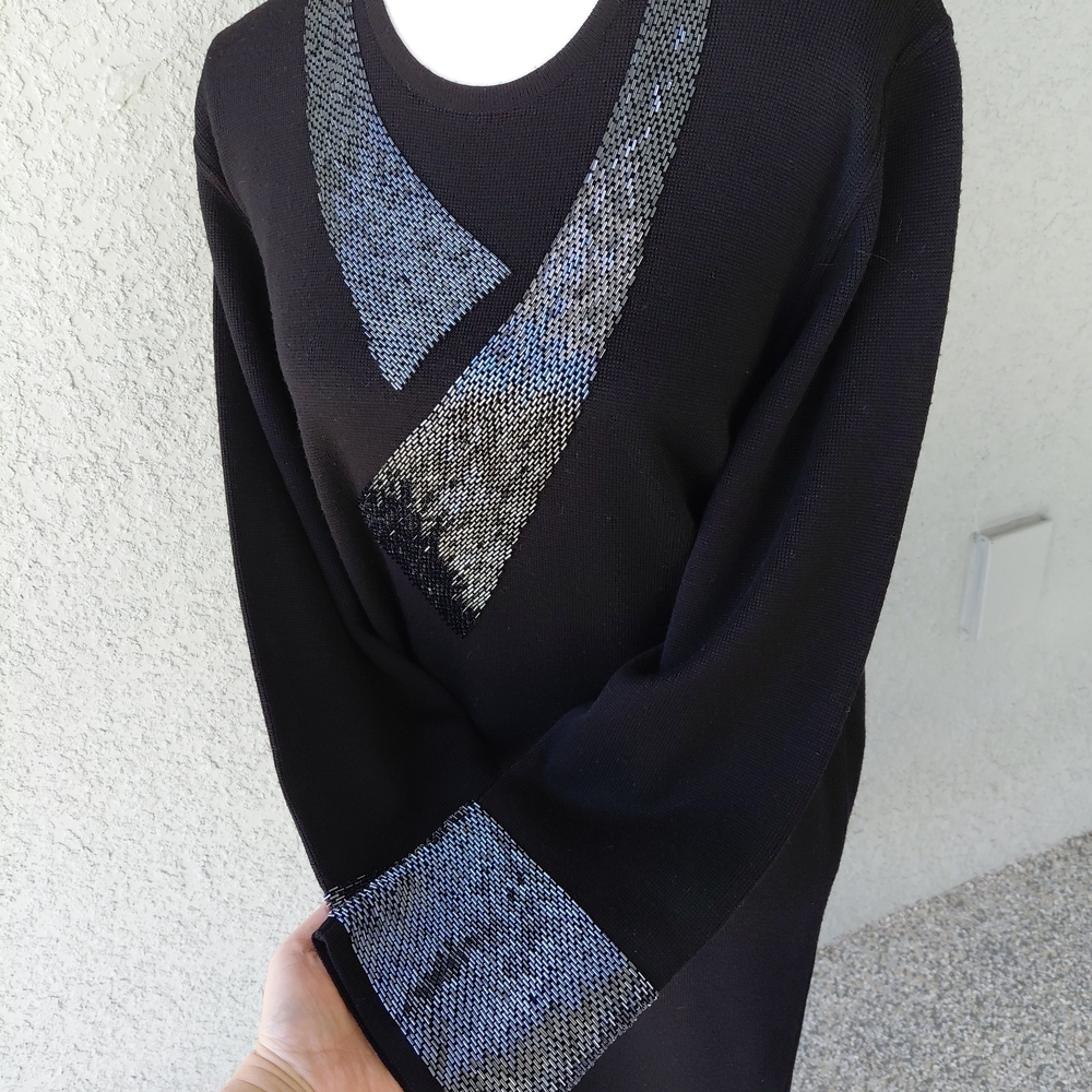 SALVATORE FERRAGAMO VINTAGE BEADED WOOL DRESS - Picture 5 of 9